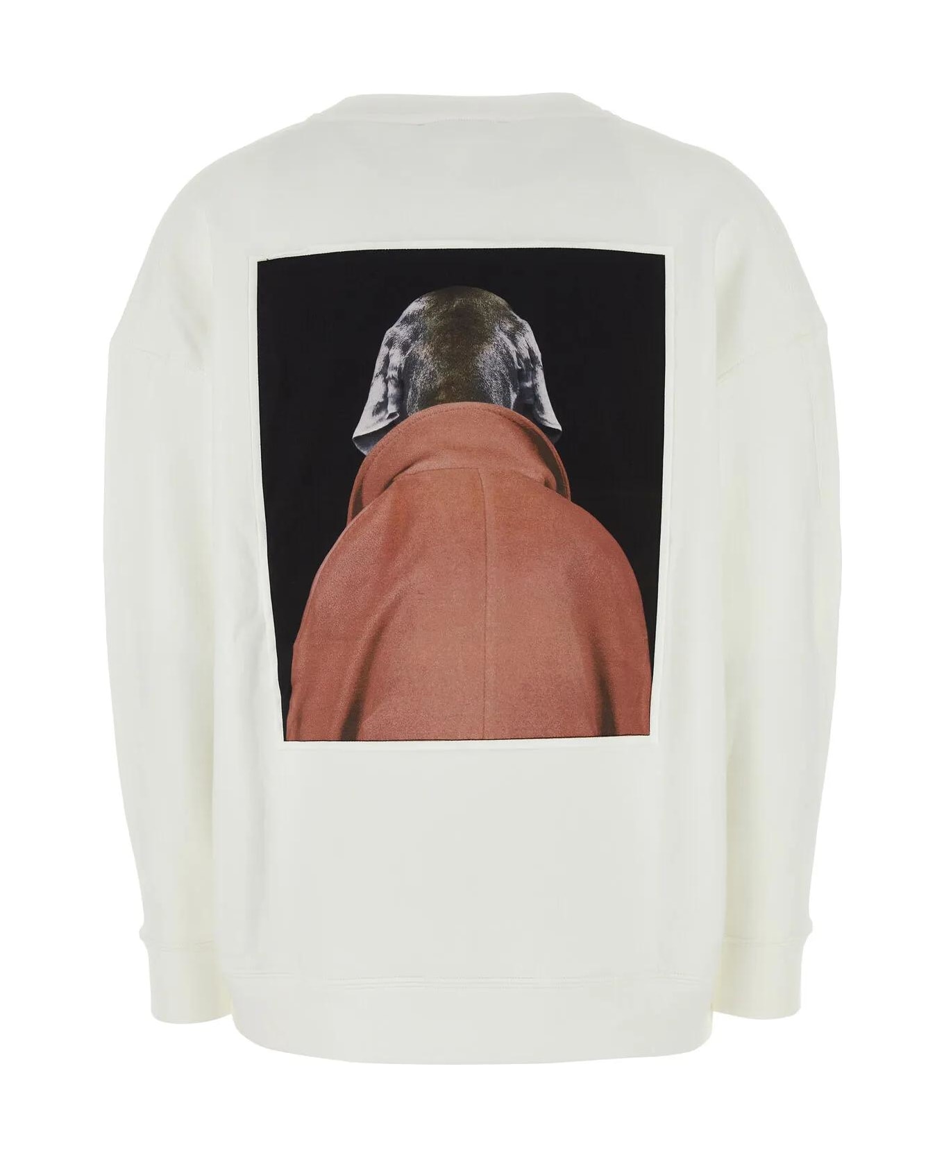 Max Mara White Stretch Cotton Blend Bacco Sweatshirt - BIANCO AVORIO