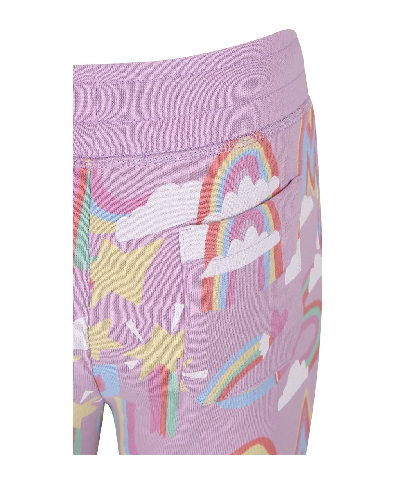 Stella McCartney Kids Purple Trousers For Girl With Rainbow Logo - Violet