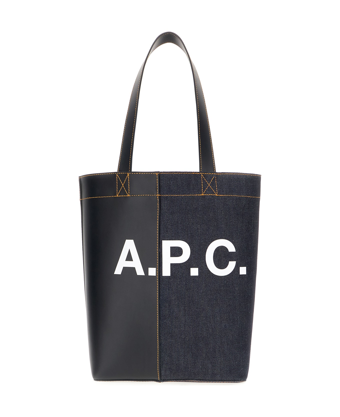 A.P.C. Multicolor Denim And Fabric Axel Shoulder Bag - DARK NAVY