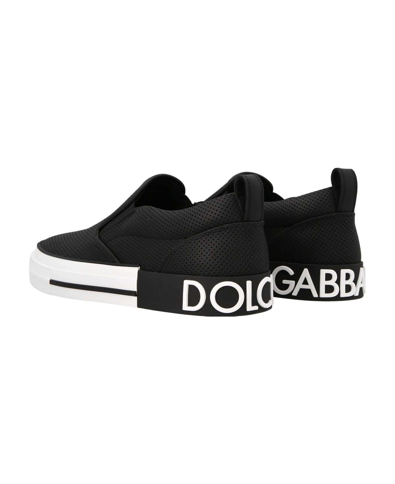 Dolce & Gabbana 'p.light' Slip Ons - White/Black