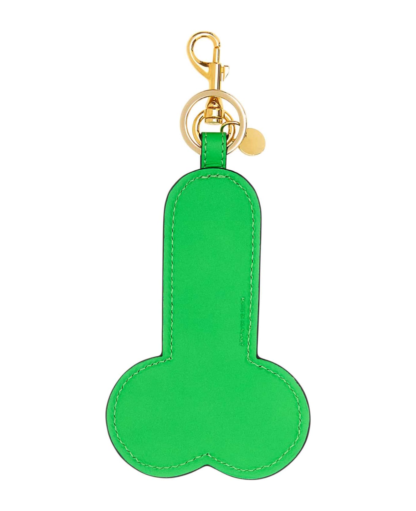 J.W. Anderson Fluo Green Leather Key Ring - NEONGREEN キーリング
