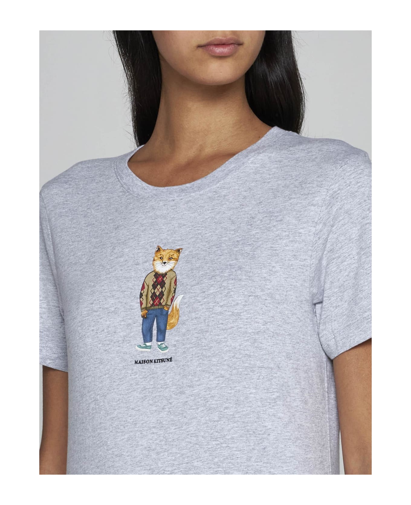 Maison Kitsuné Dressed Fox Cotton T-shirt - Grey