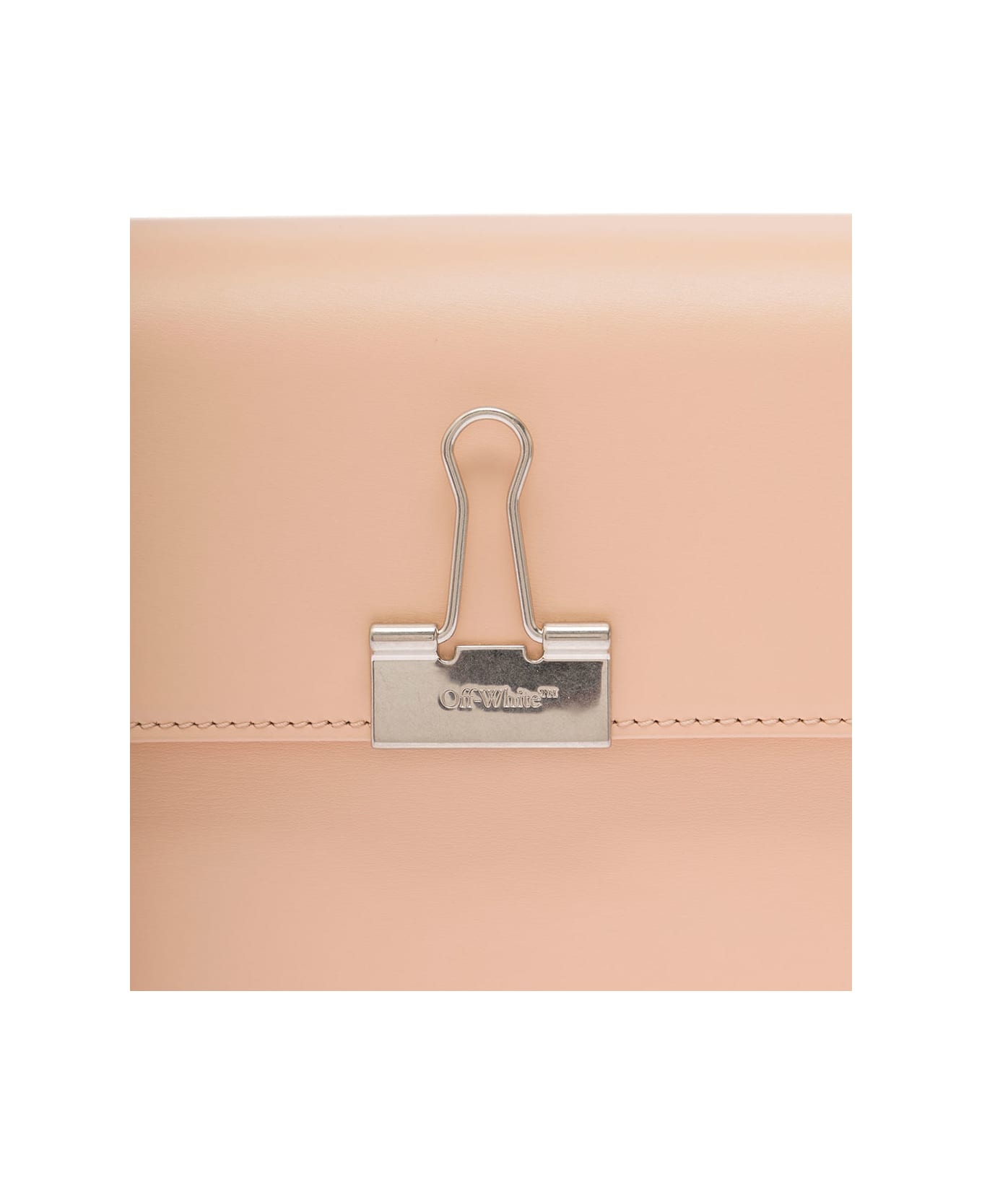 Off-White Binder Clip Crossbody Bag In Pink Leather Woman - Pink