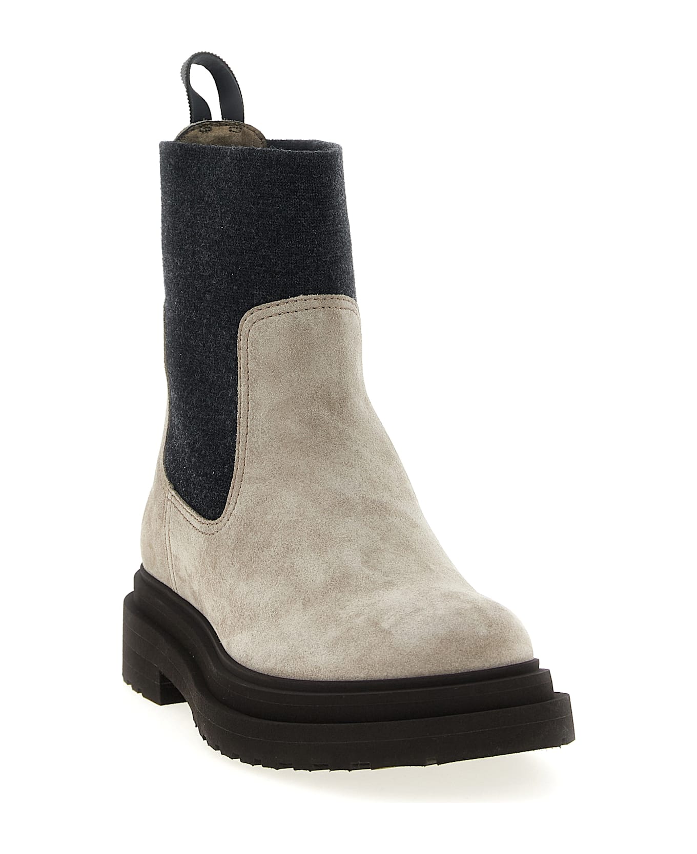 Brunello Cucinelli Precious Loop Detail Ankle Boots - Beige