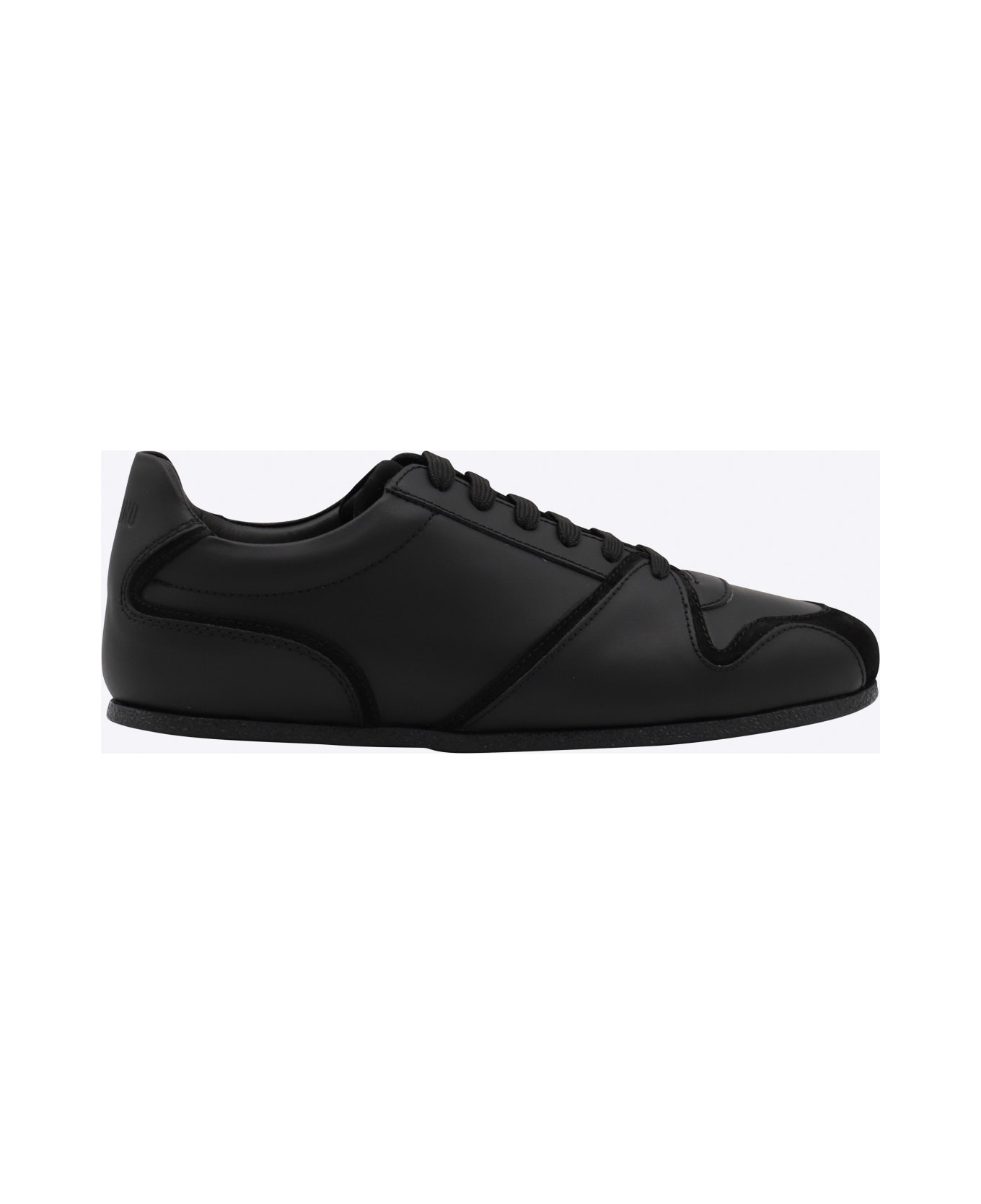 Moschino Black Leather Sneakers - Black