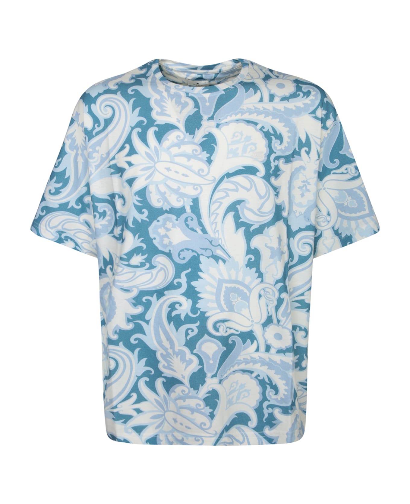 Etro Light Blue Paisley Print T-shirt - Blue
