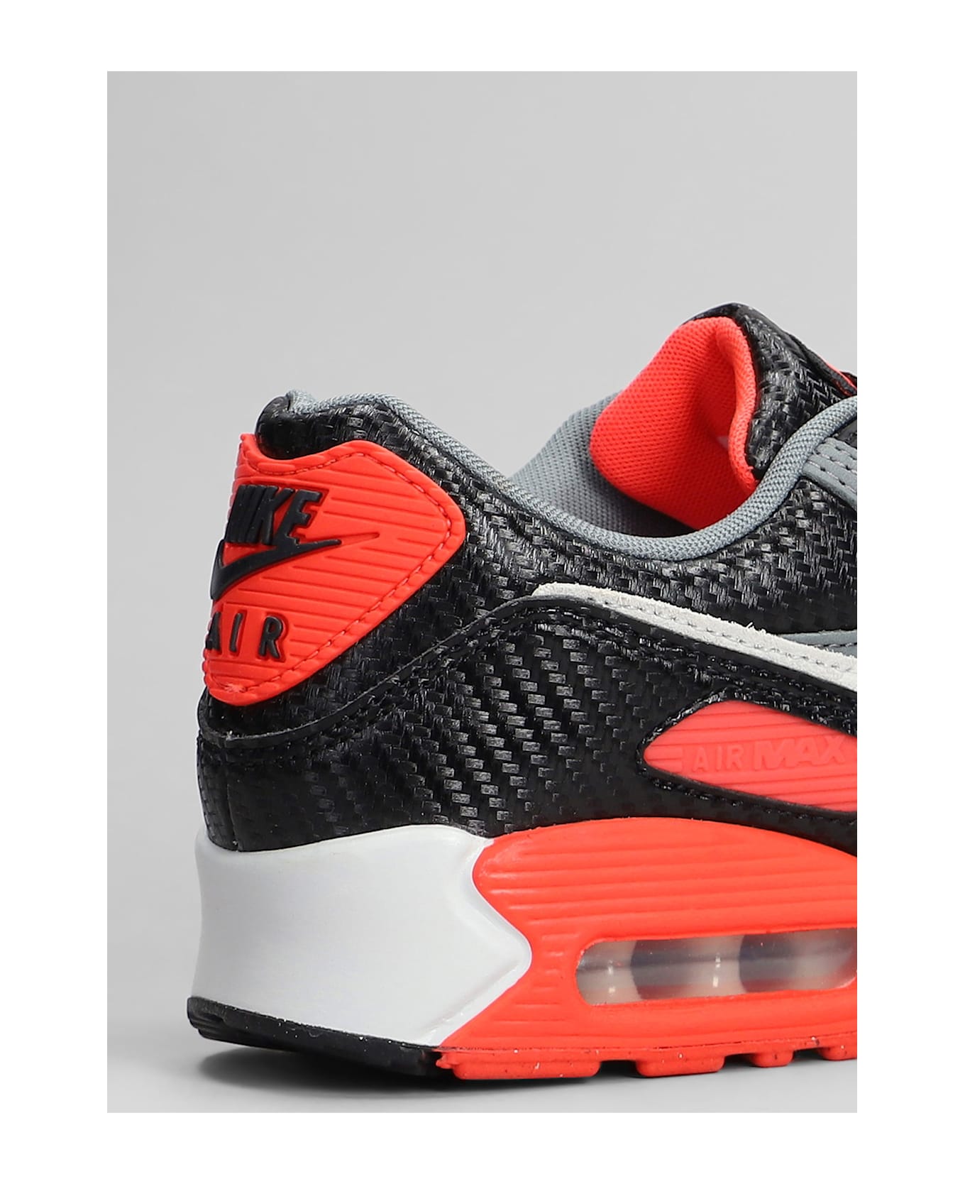 Nike Air Max 90 Sneakers In Grey Leather And Fabric - grey