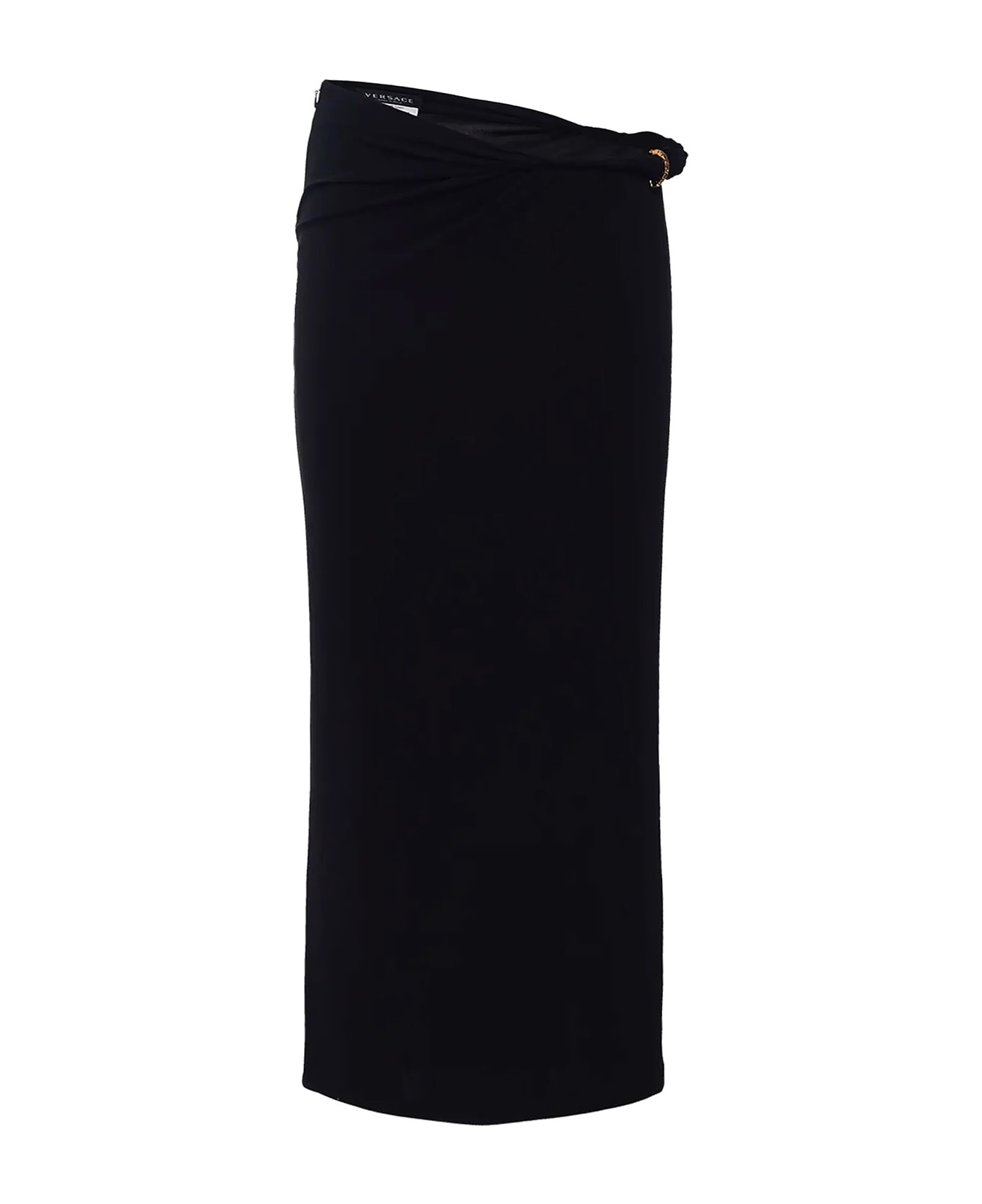 Versace One-zip Draped Skirt - Black