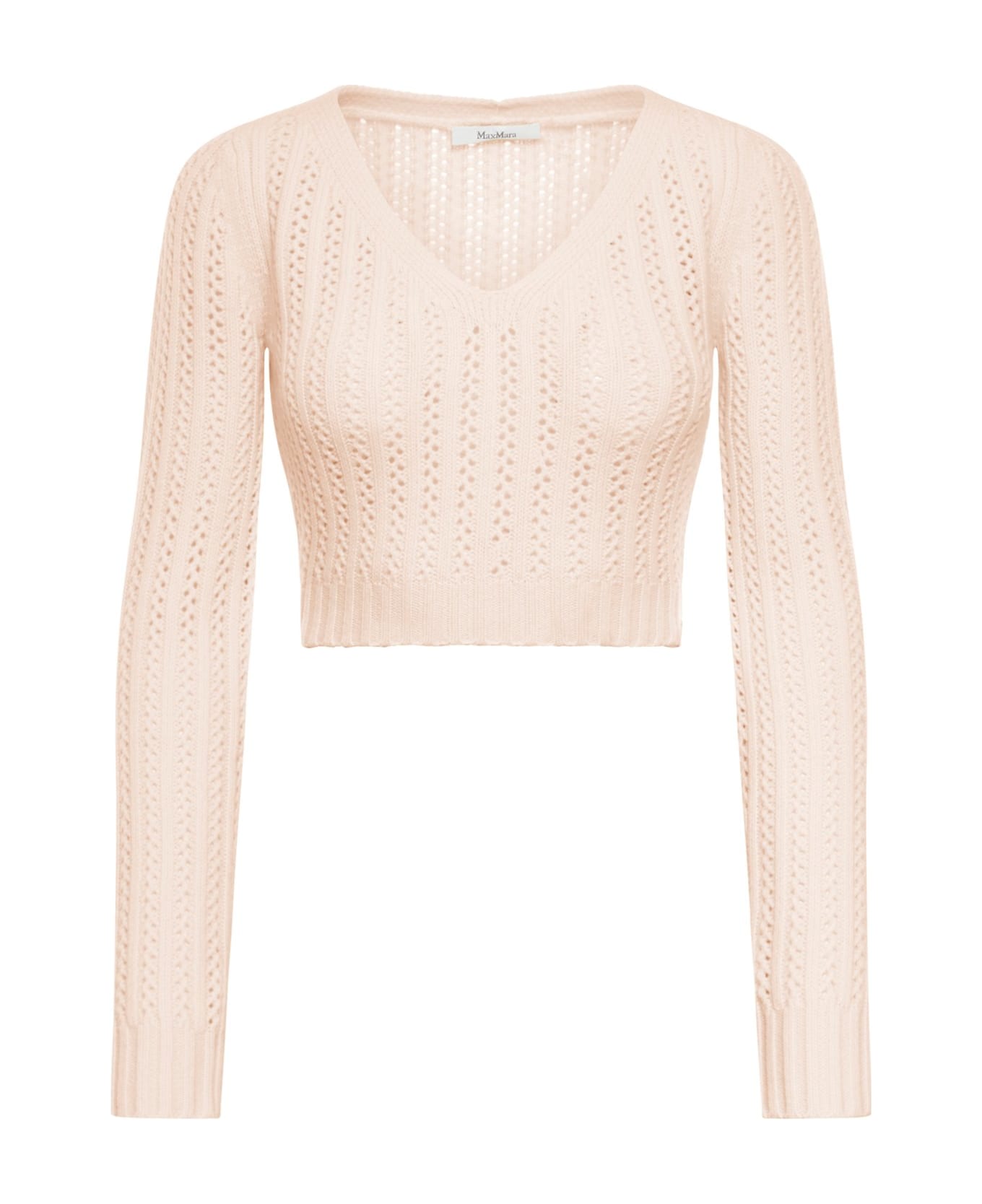 Max Mara V-neck Long-sleeved Top - Cipria