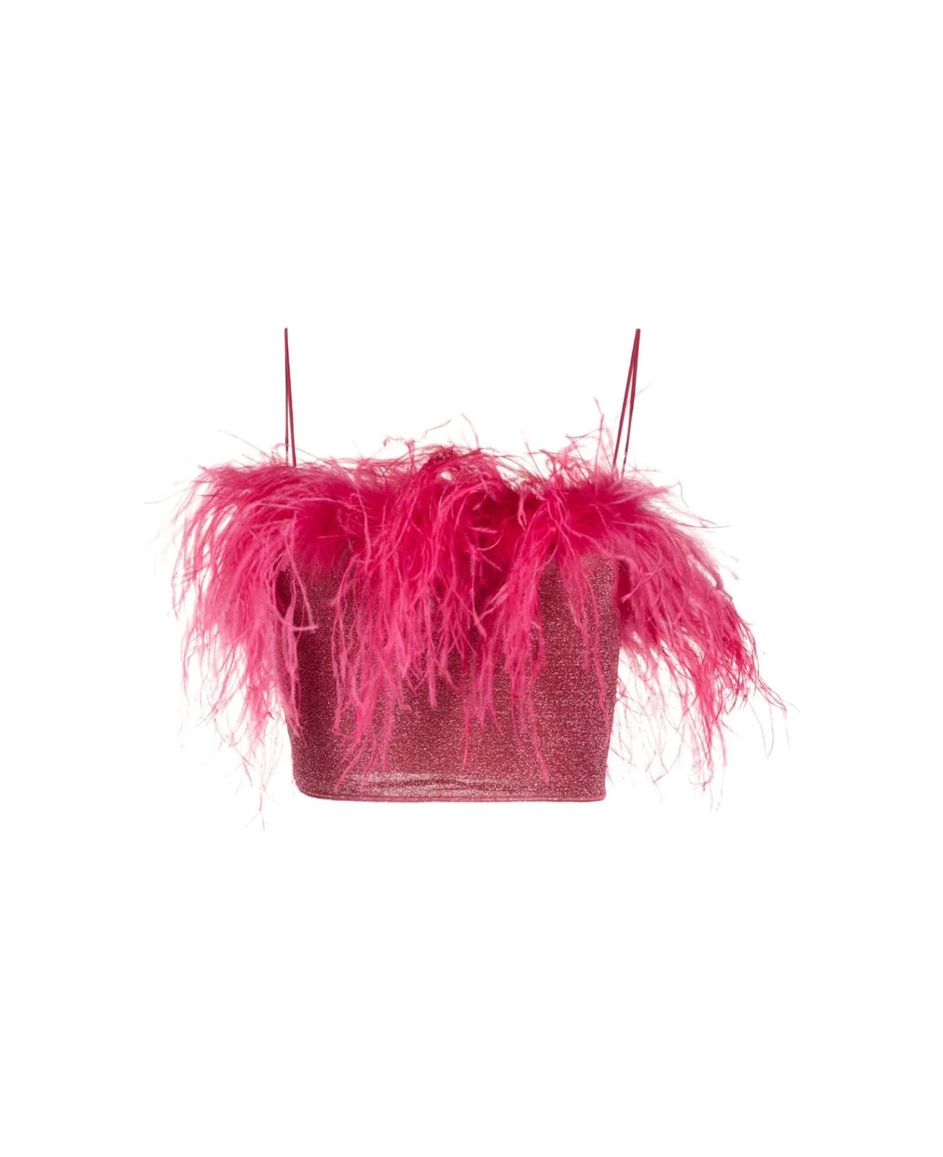 Oseree Lumiere Plumage Top - Raspberry