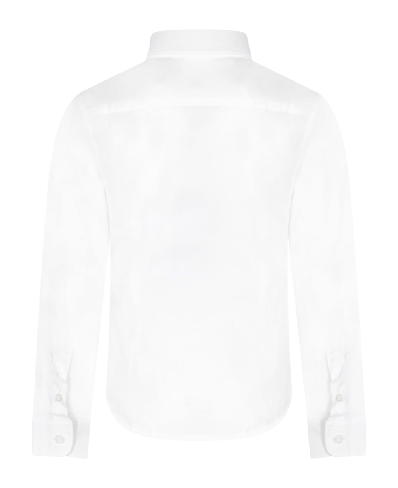 Armani Collezioni White Shirt For Boy With Iconic Eagle - White