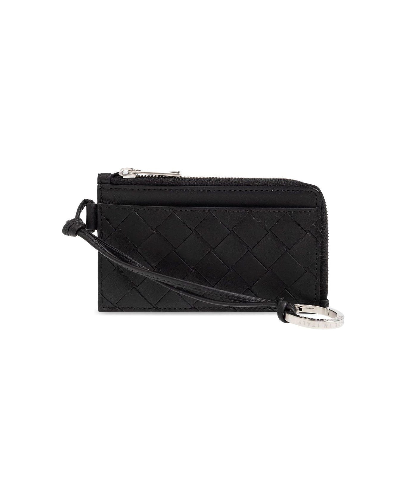 Bottega Veneta Intrecciato L-zippered Card Holder - BLACK