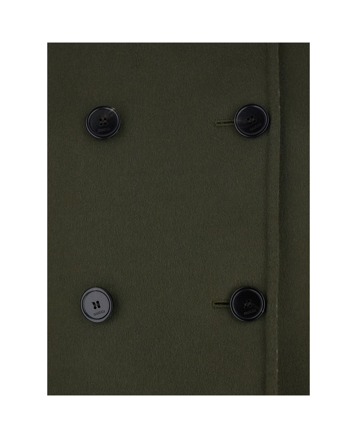 Gucci Caban Gg Double Coat - Green