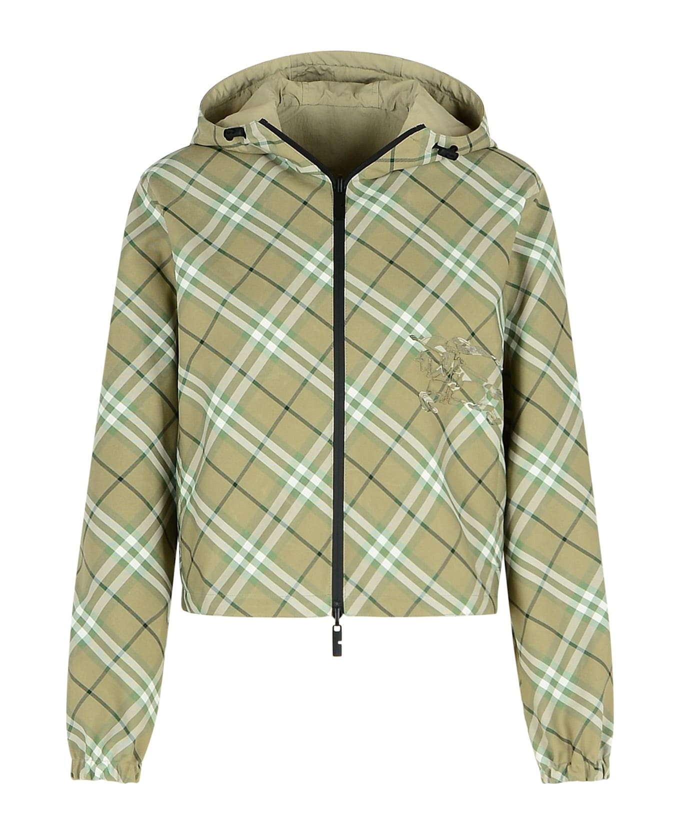 Burberry 
check
 Green Polyester Jacket - Green