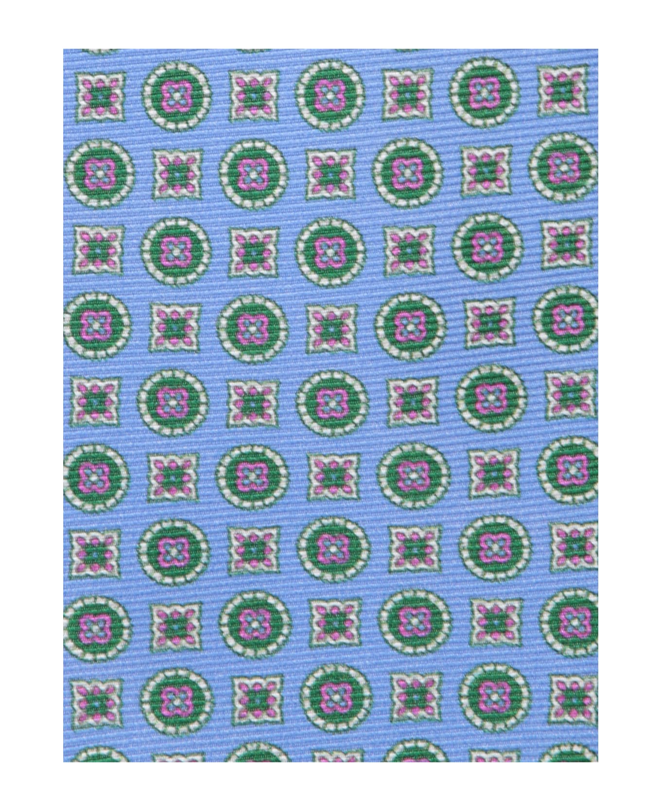 Kiton Micro-pattern Fuchsia Tie - Blue