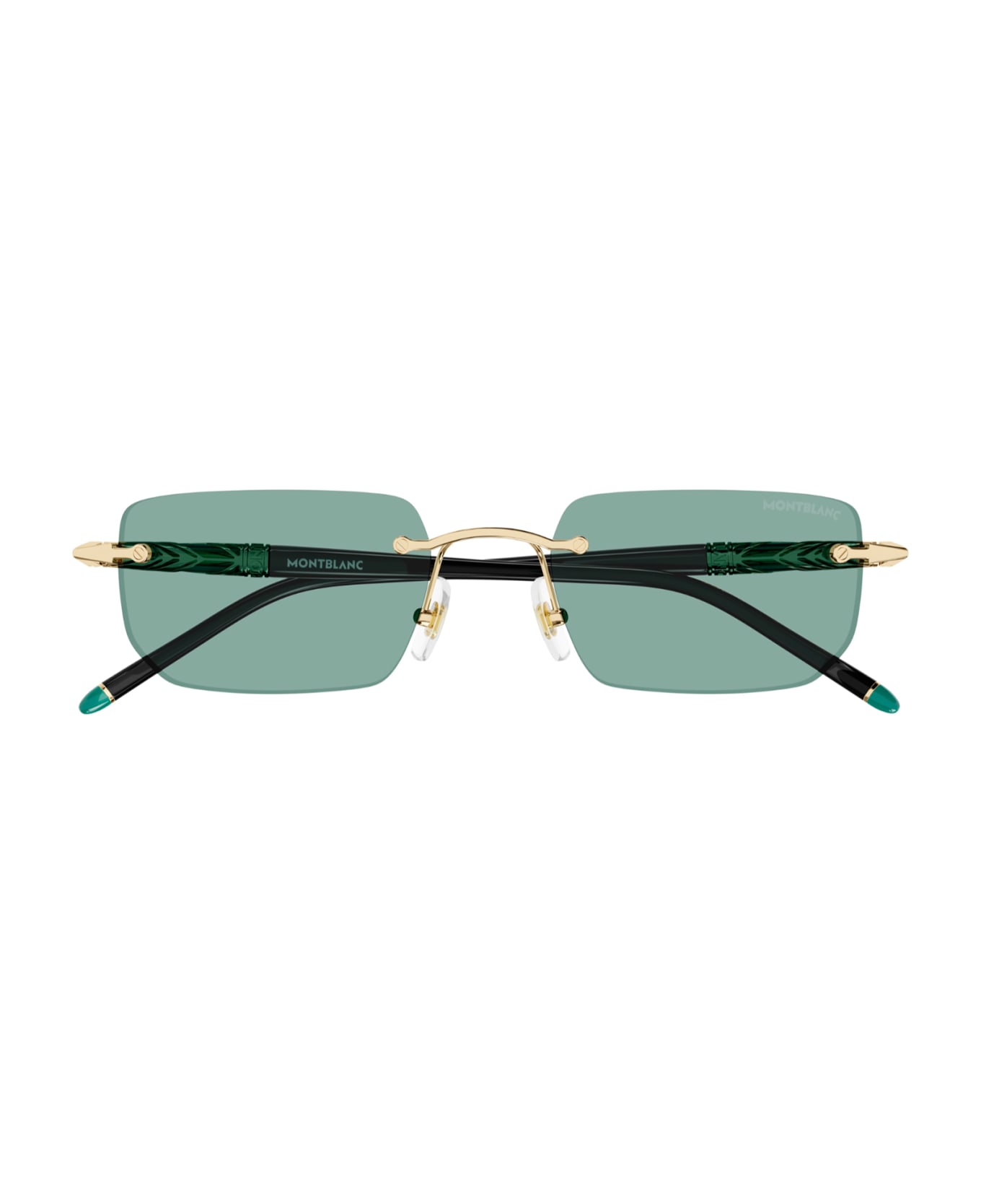 Montblanc MB0348S Sunglasses - Gold Black Green サングラス
