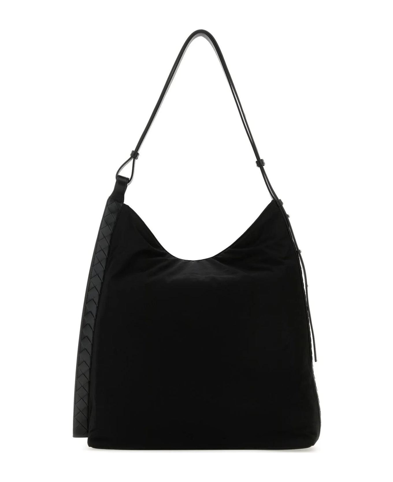 Bottega Veneta Black Fabric Shoulder Bag - Black/silver