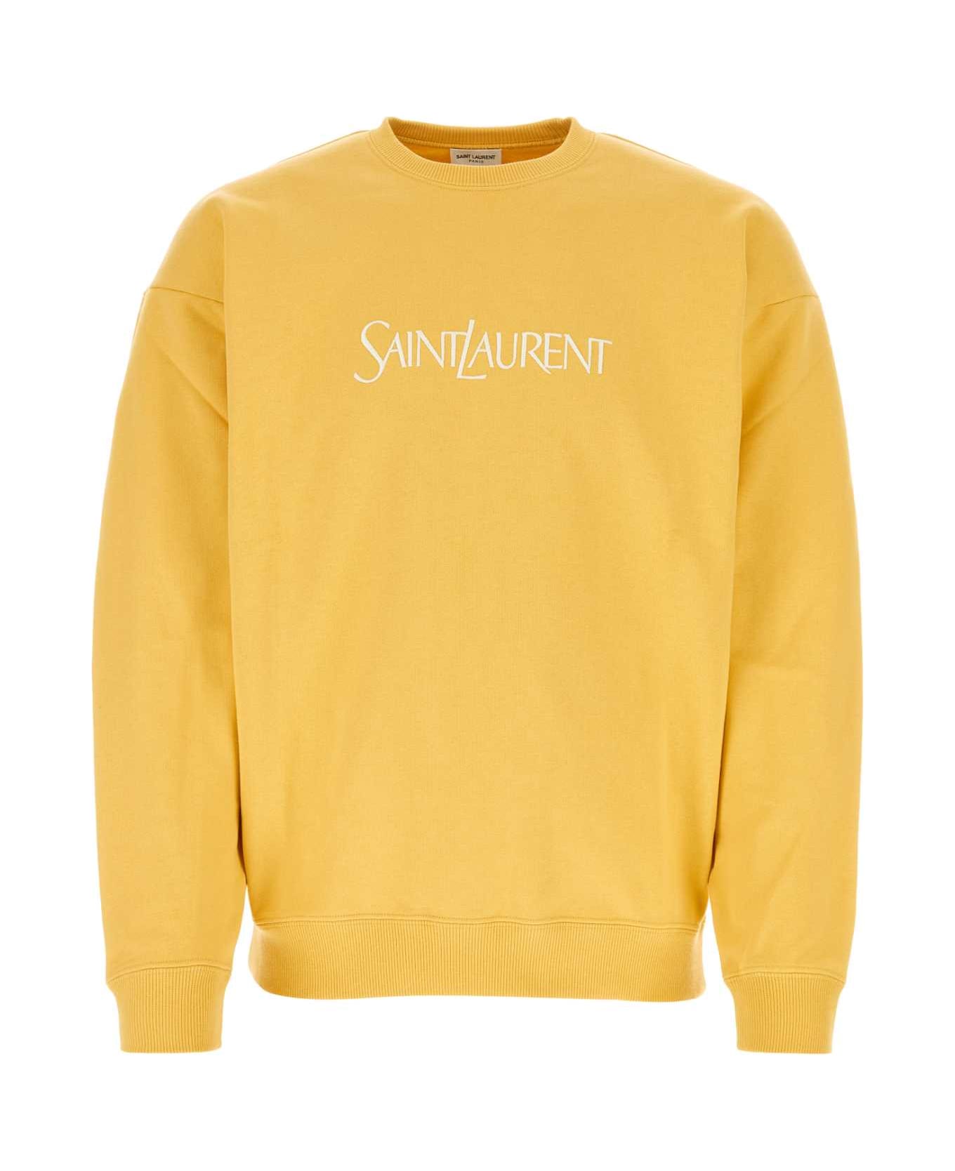 Saint Laurent Yellow Cotton Sweatshirt - JAUNENATUREL