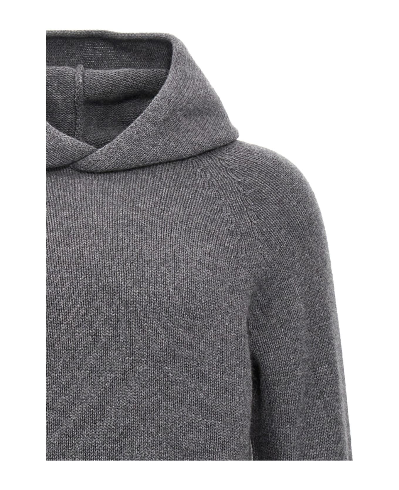 Ma'ry'ya Wool Hooded Sweater - Gray