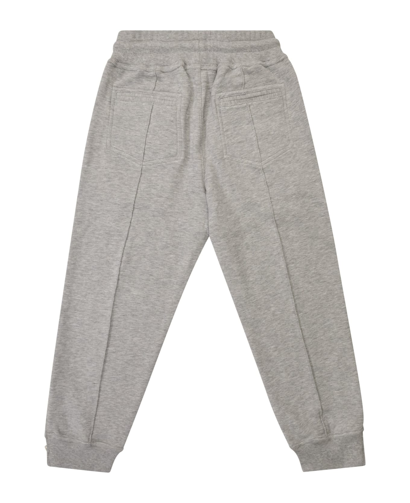 Brunello Cucinelli Techno Cotton Fleece Trousers With Crête And Elasticated Bottom With Zip - Grey