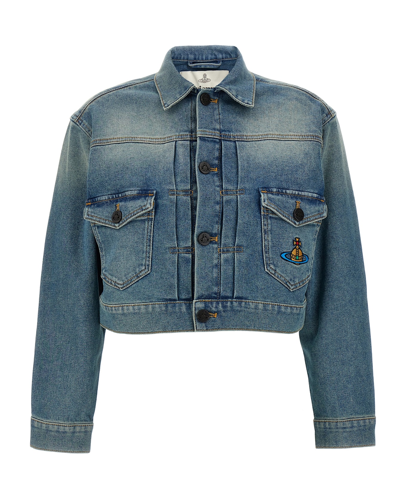 Vivienne Westwood 'marlene' Cropped Jacket - Light Blue