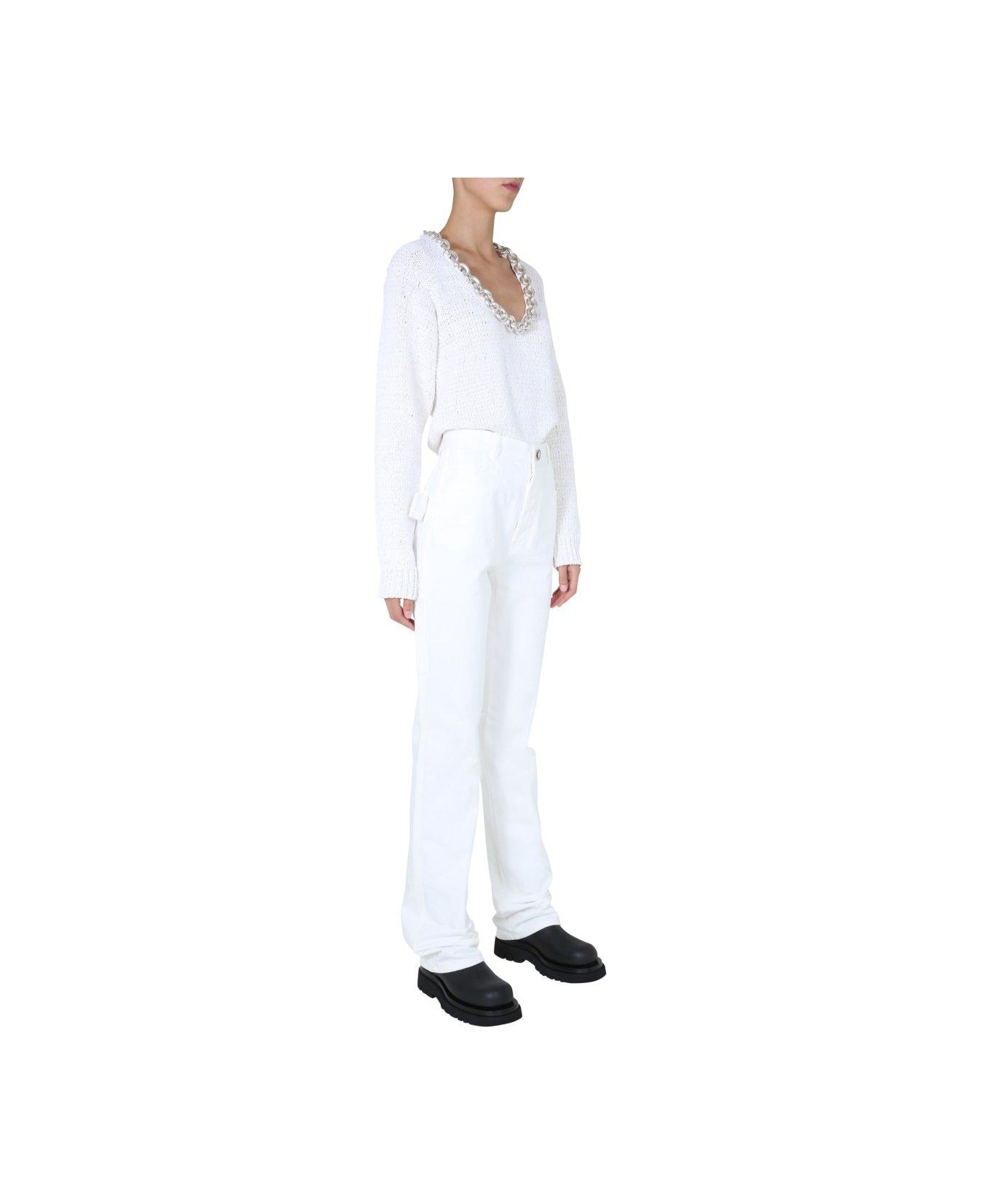 Bottega Veneta Straight Leg Jeans - WHITE デニム