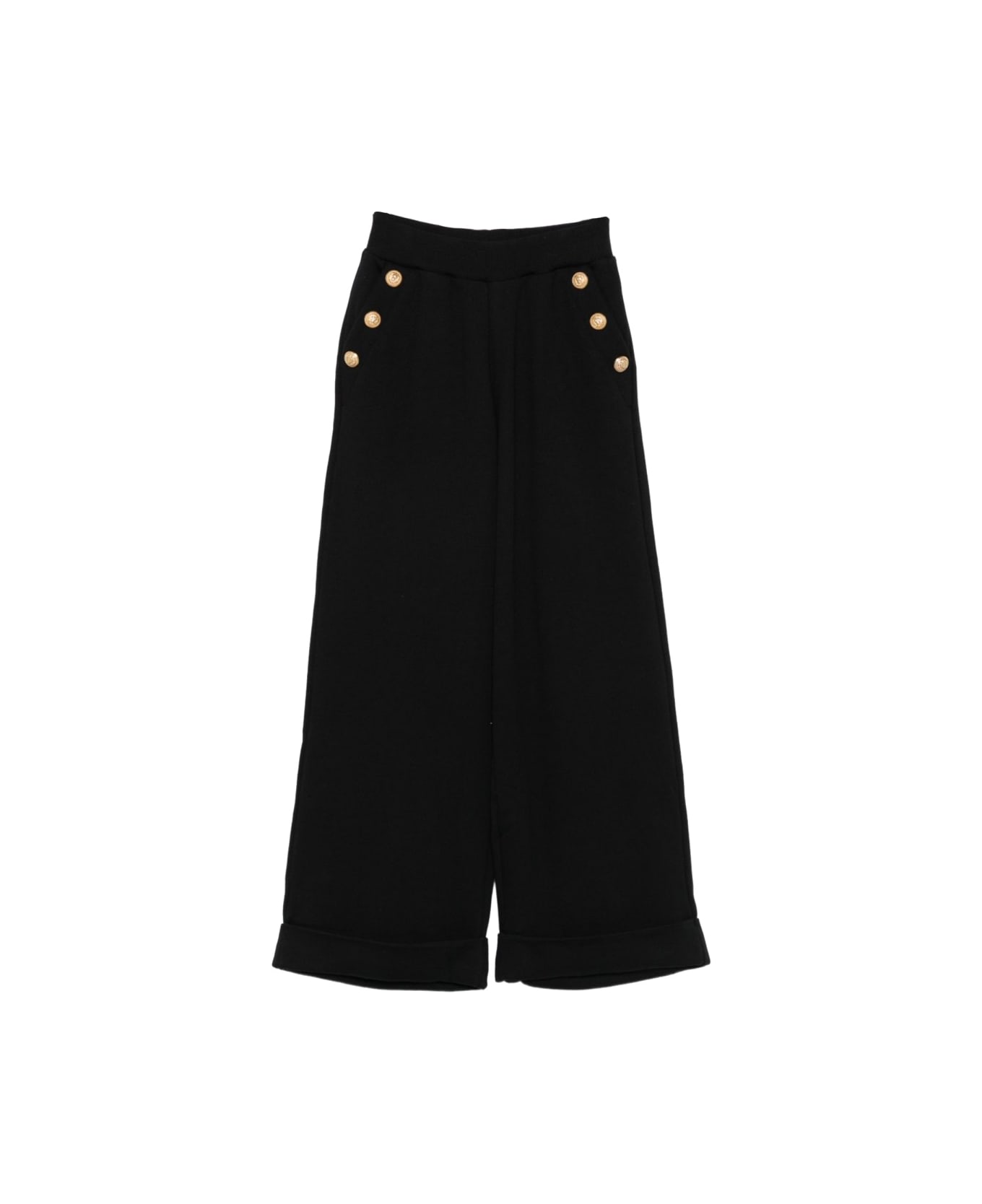 Balmain Baggy Pants With Buttons - BLACK