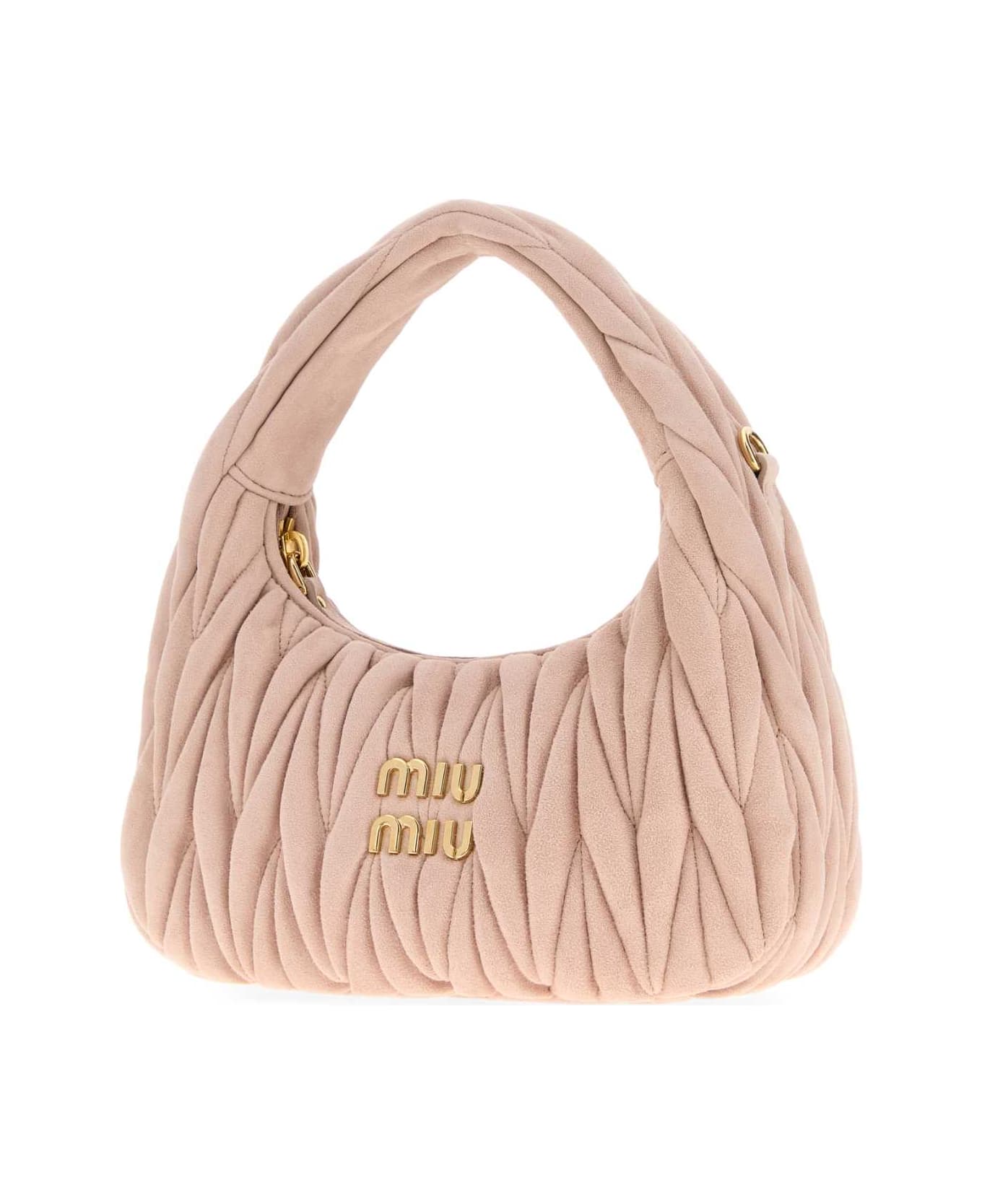 Miu Miu Pastel Pink Suede Handbag - PESCO