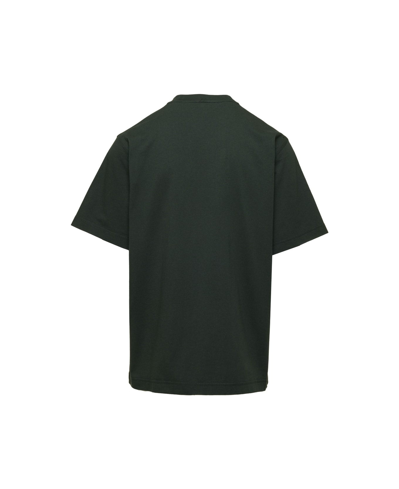 Burberry Green T-shirt With Front Print In Cotton Man - Green