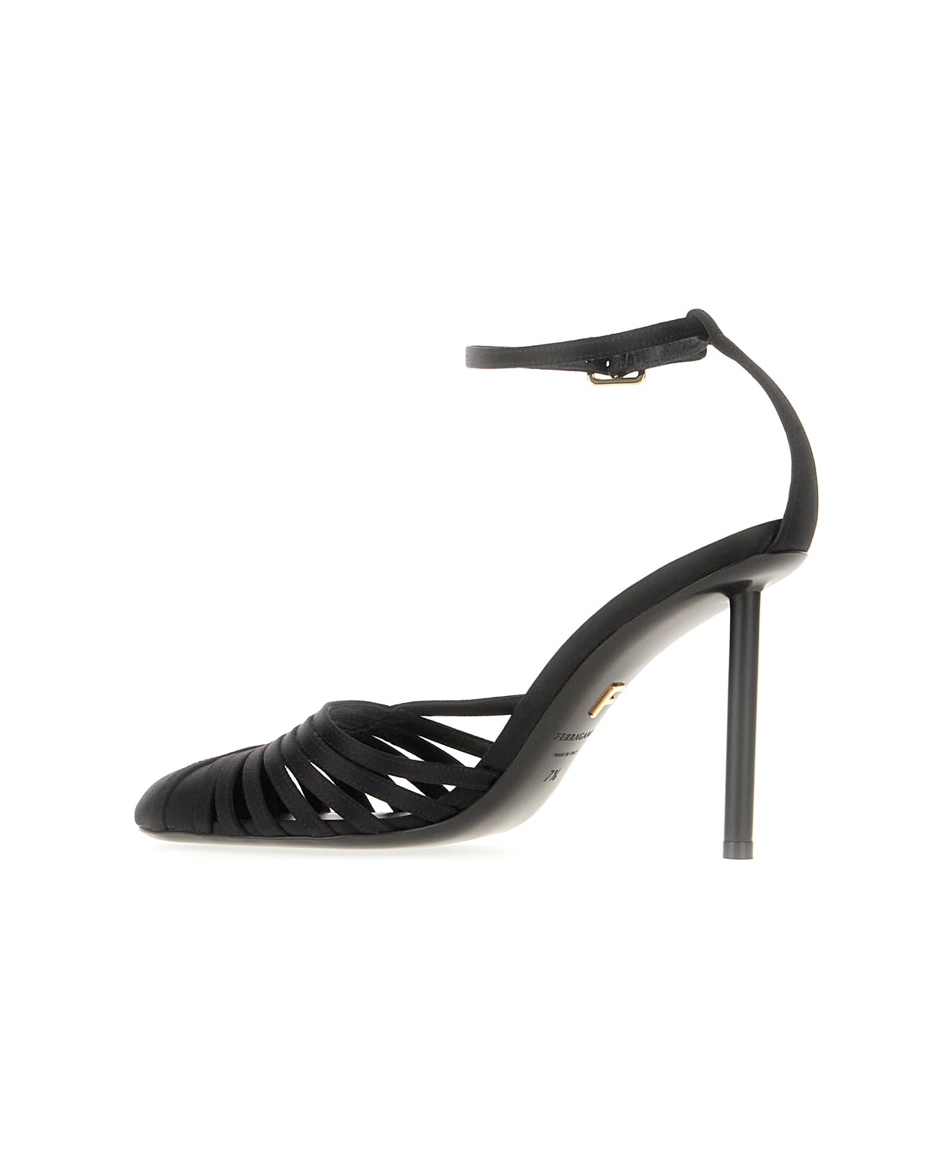 Ferragamo Black Nappa Leather Ermelia Pumps - NERO