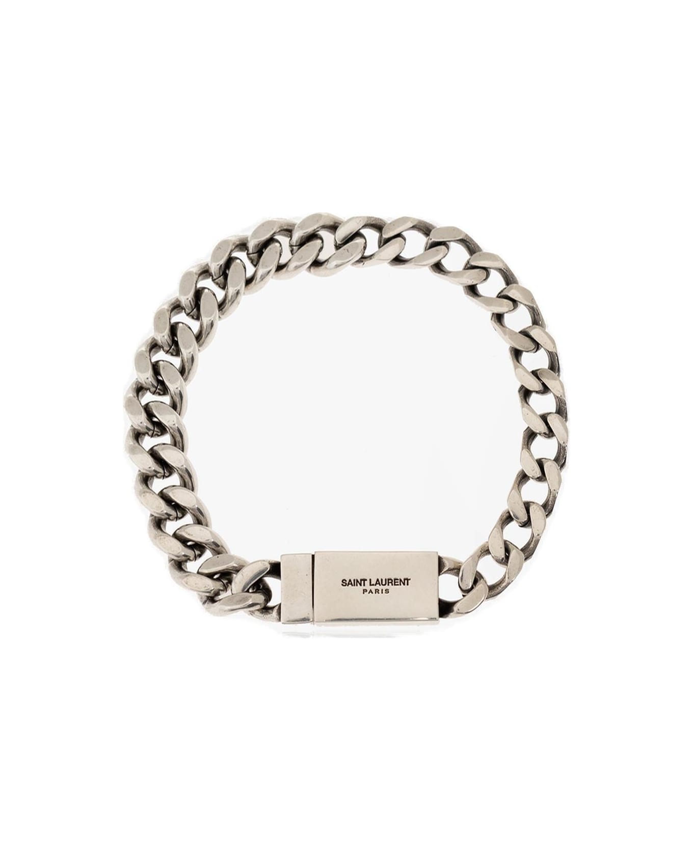 Saint Laurent Logo Engraved Chained Bracelet