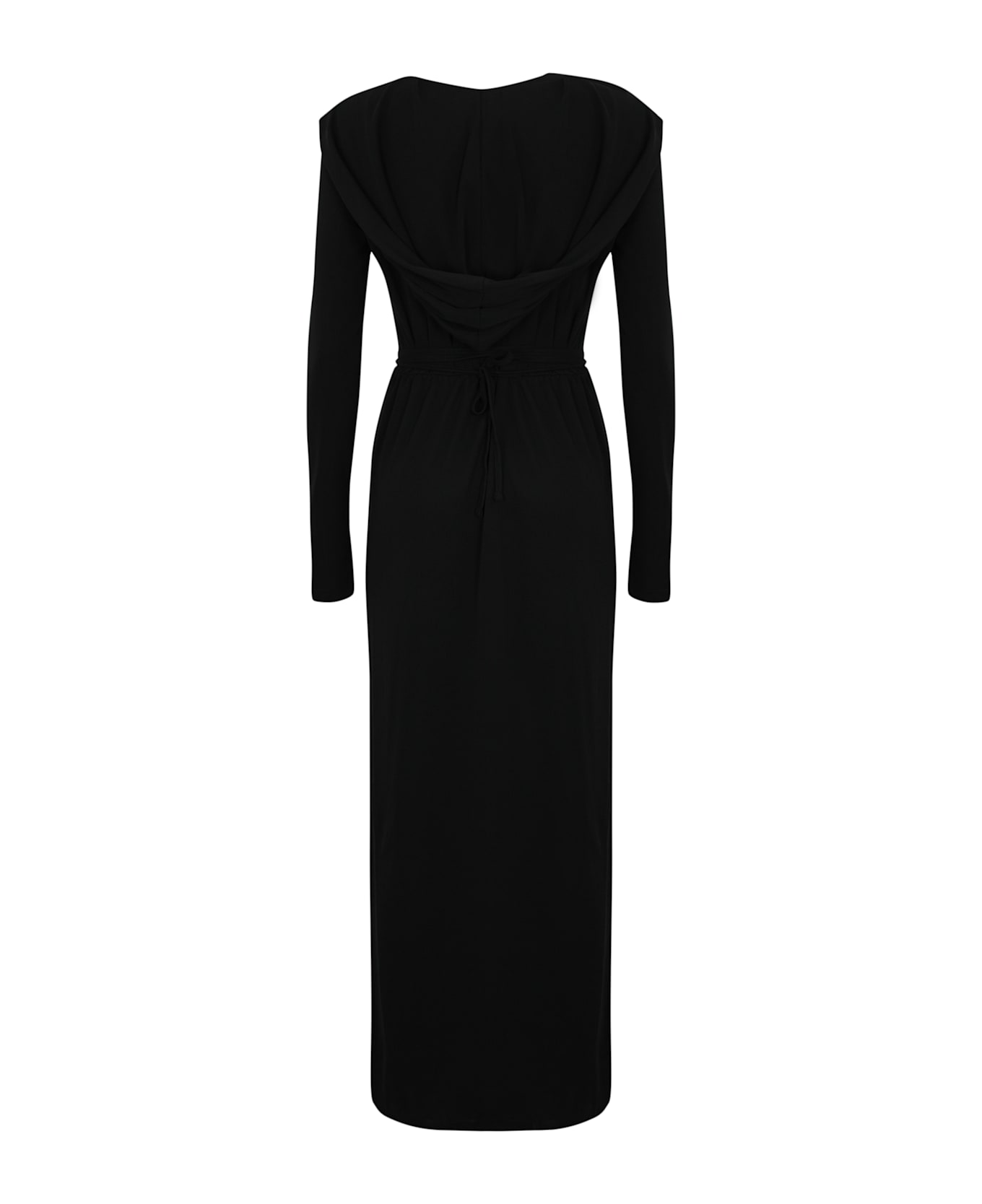 TwinSet Long Dress With Hood - Black