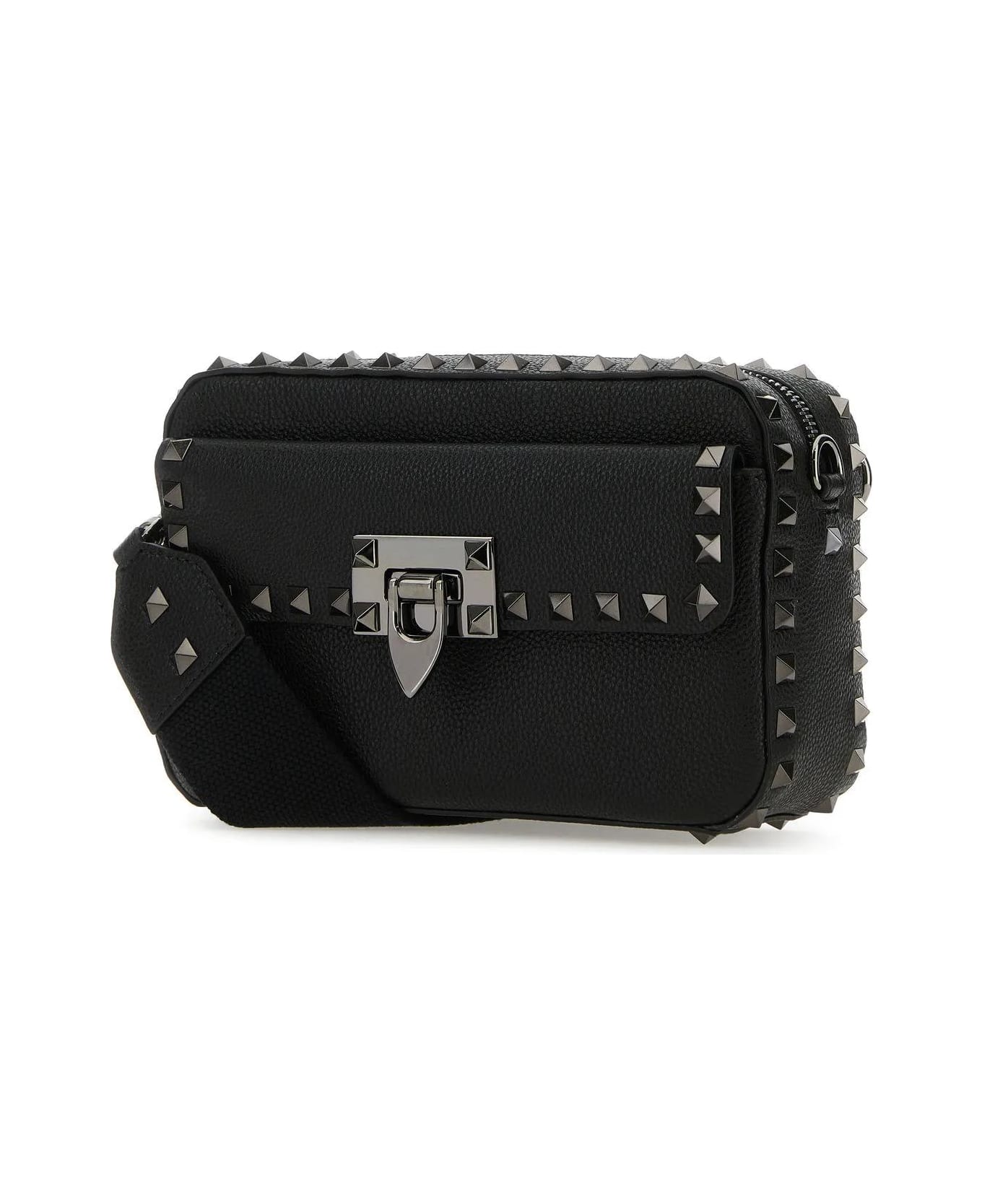 Valentino Garavani Black Leather Rockstud Crossbody Bag