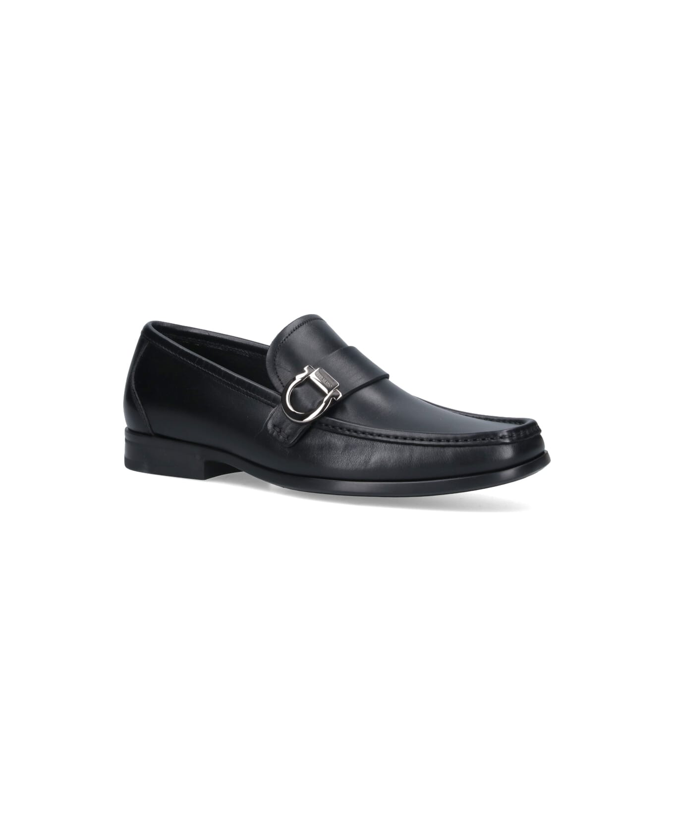Ferragamo 'gancini' Loafers - Nero