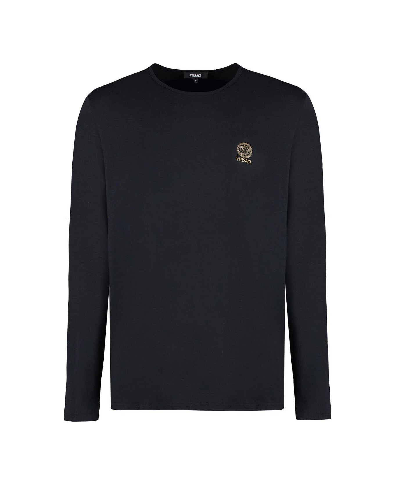 Versace Long-sleeved Crewneck T-shirt - BLACK シャツ