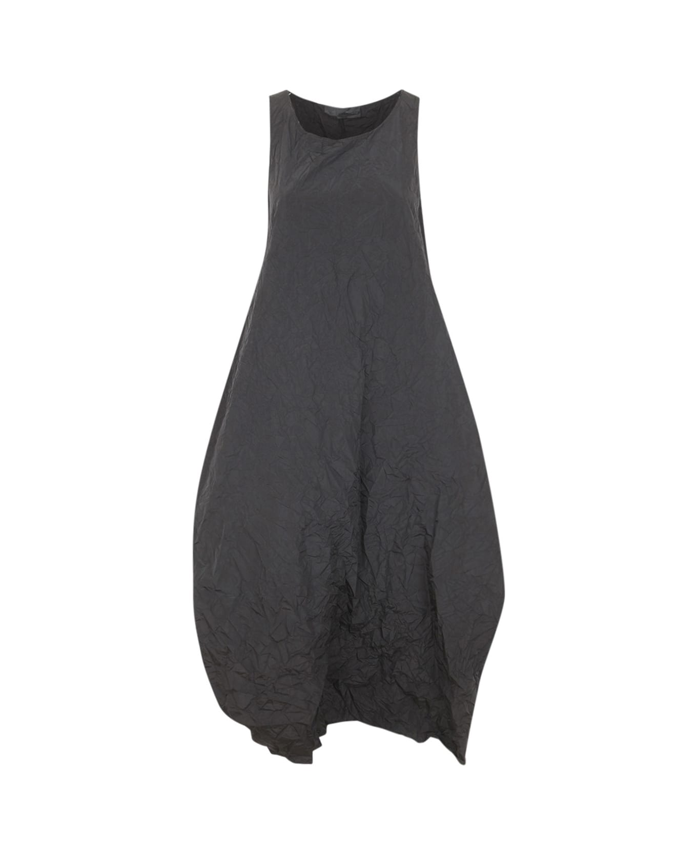 Maria Calderara Marionetta Crinkled Opaque Taffeta Long Dress - Black