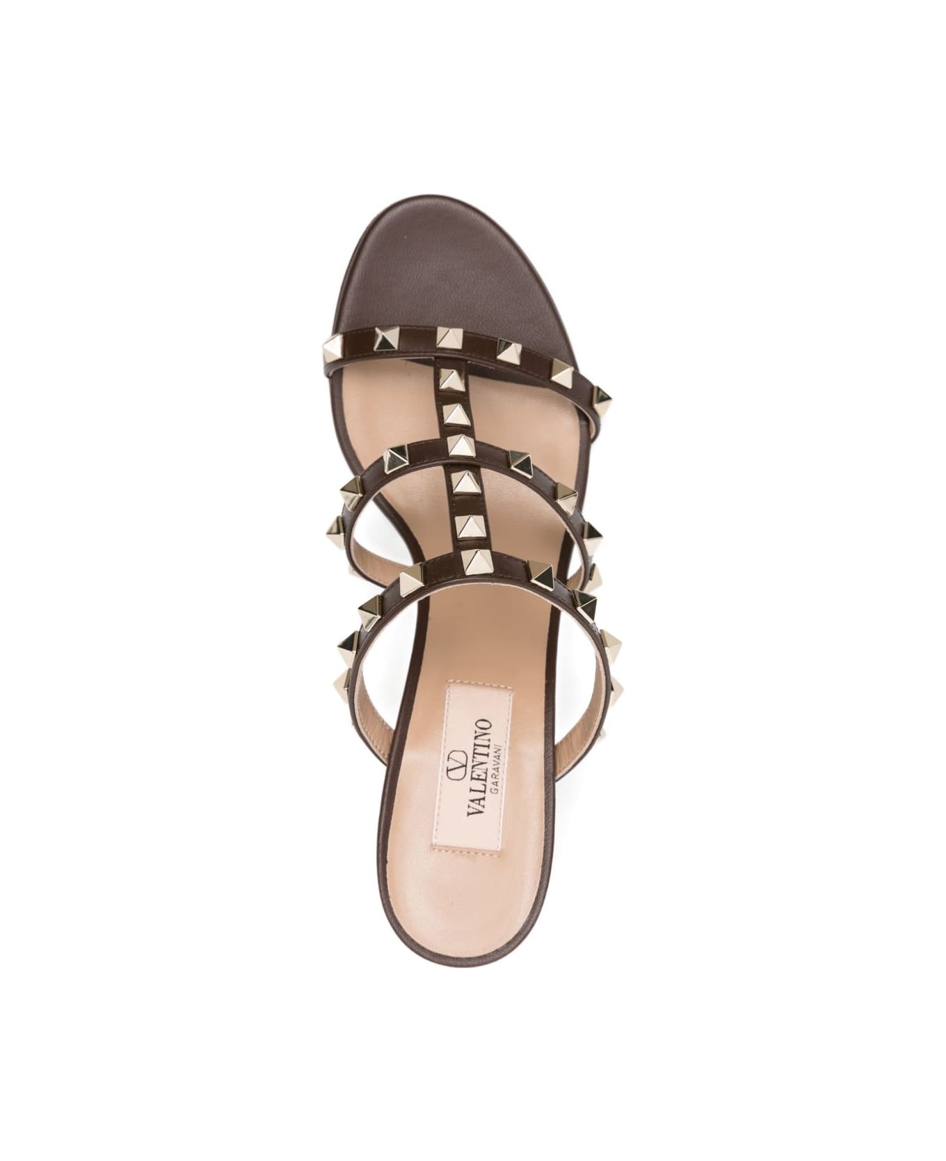 Valentino Garavani Rockstud Leather Sandals - Brown