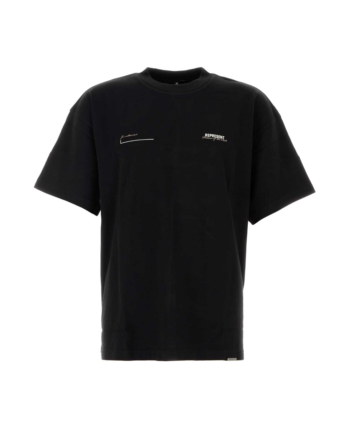 REPRESENT Black Cotton T-shirt - BLACK