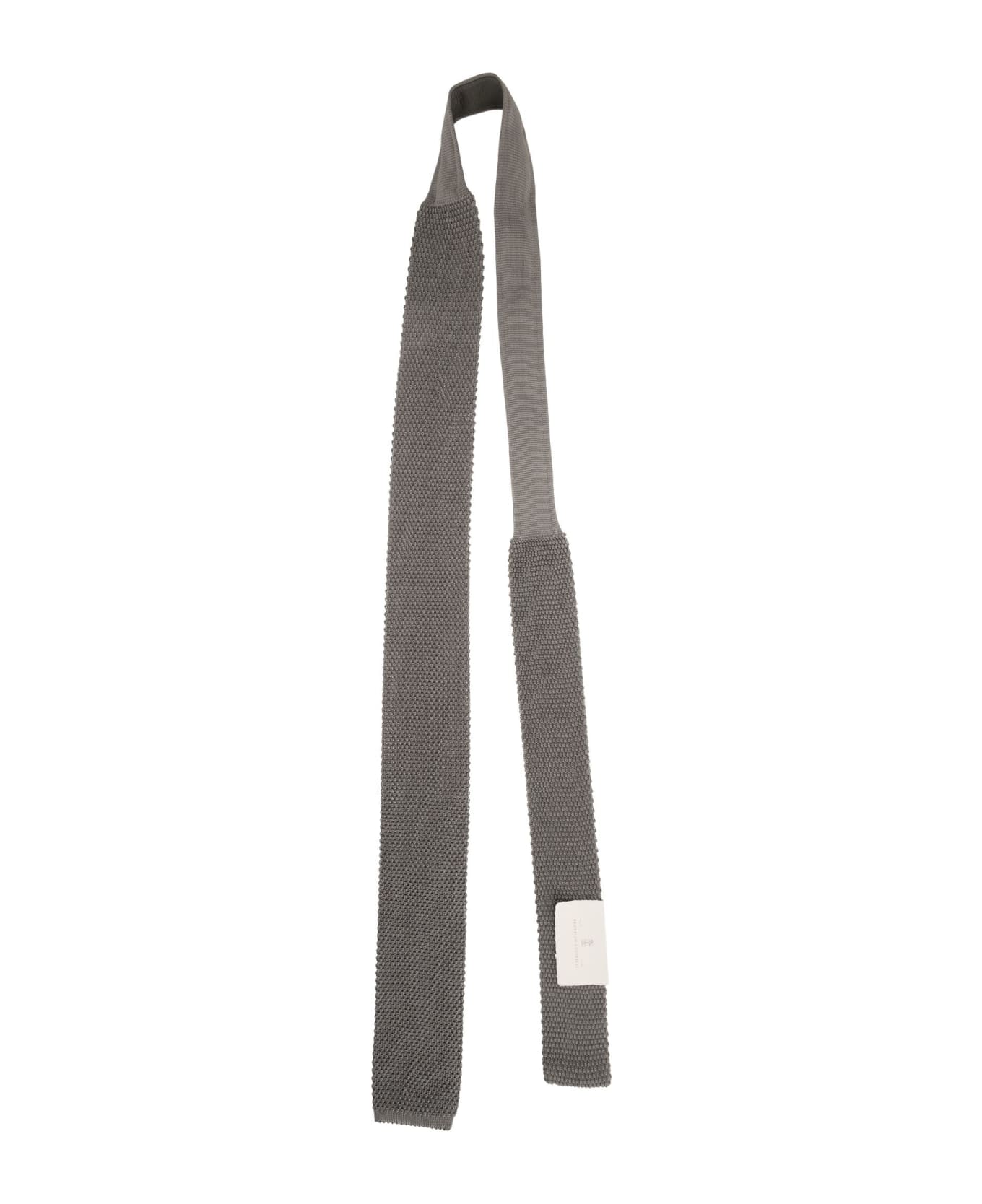 Brunello Cucinelli Silk Knit Tie - Grey ネクタイ