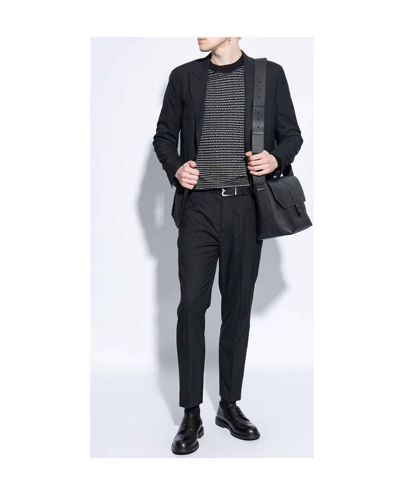 Emporio Armani Leather Shoes - Black
