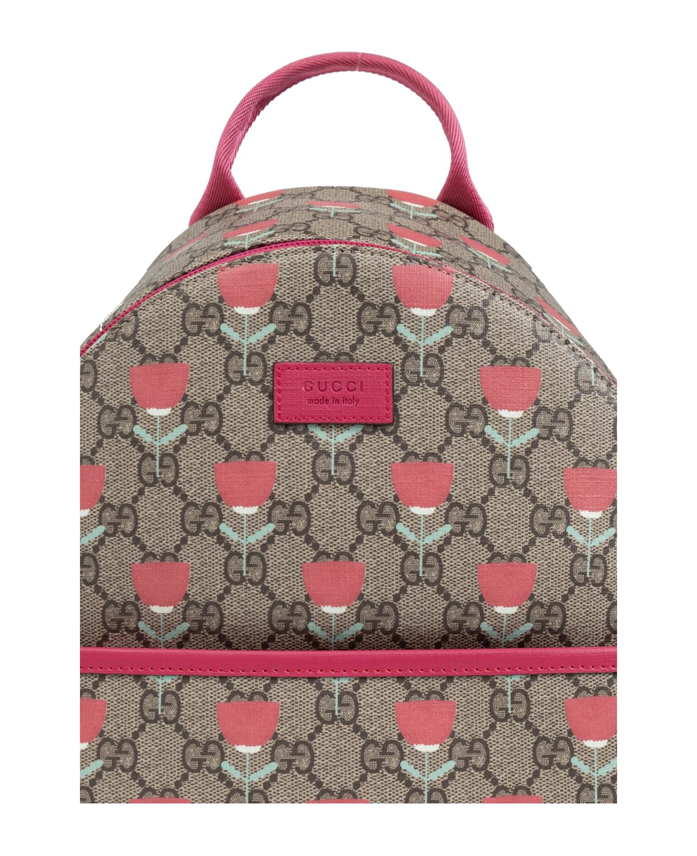 Gucci Kids Backpack With Decorative Print - Beige