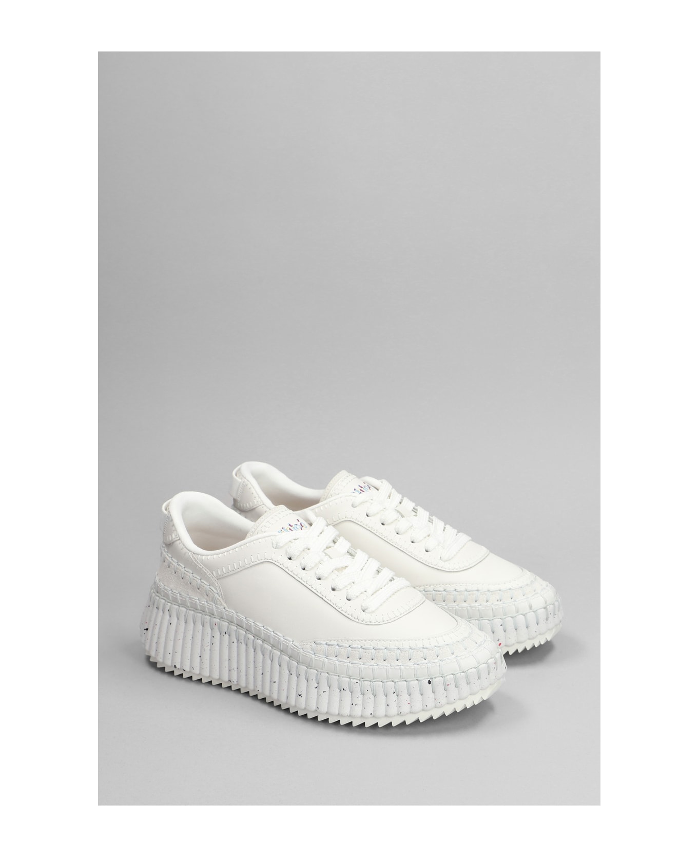 Chloé Nama Sneakers In White Leather - white ウェッジシューズ