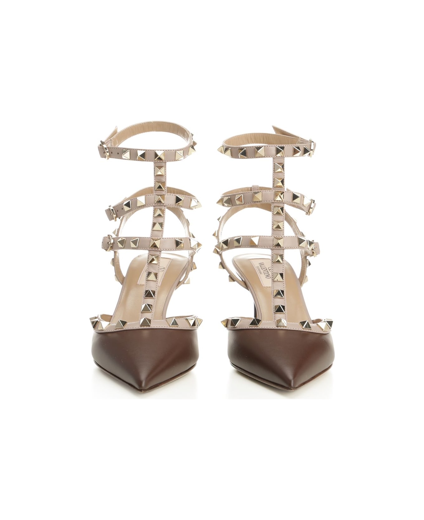 Valentino Garavani Pumps With 'rockstud' Straps - Brown