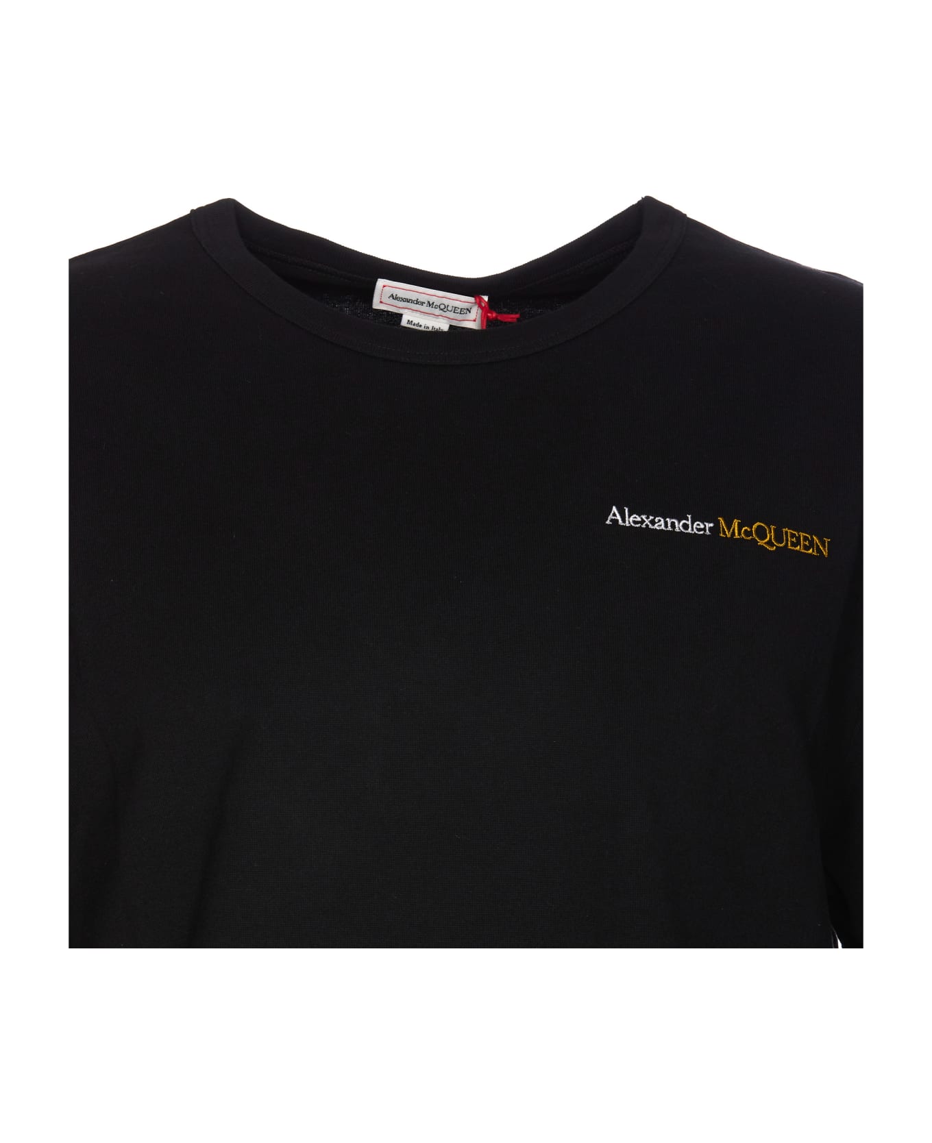 Alexander McQueen Logo Embroidered Crewneck T-shirt - Black