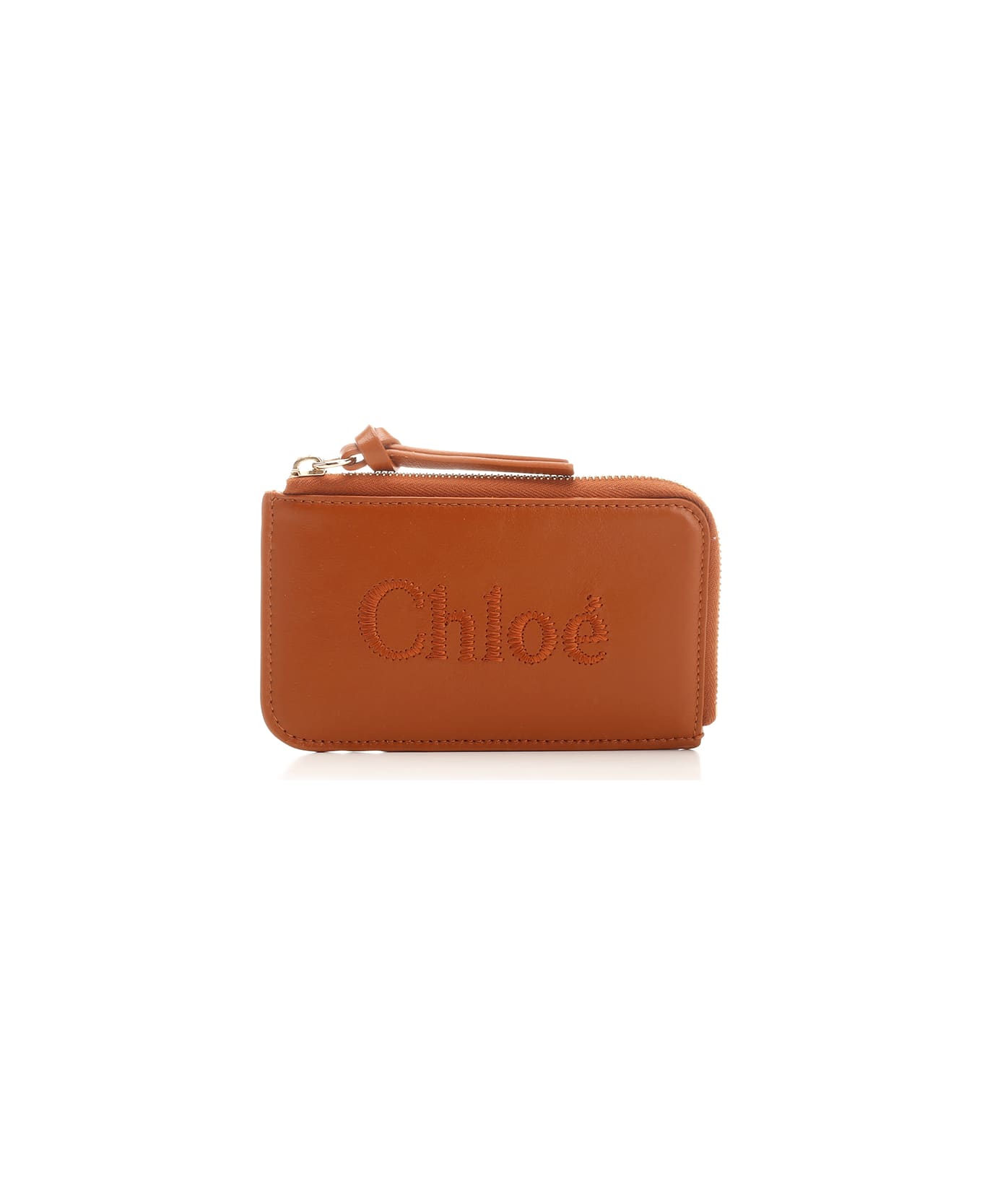 Chloé Zipped Card Case - Brown