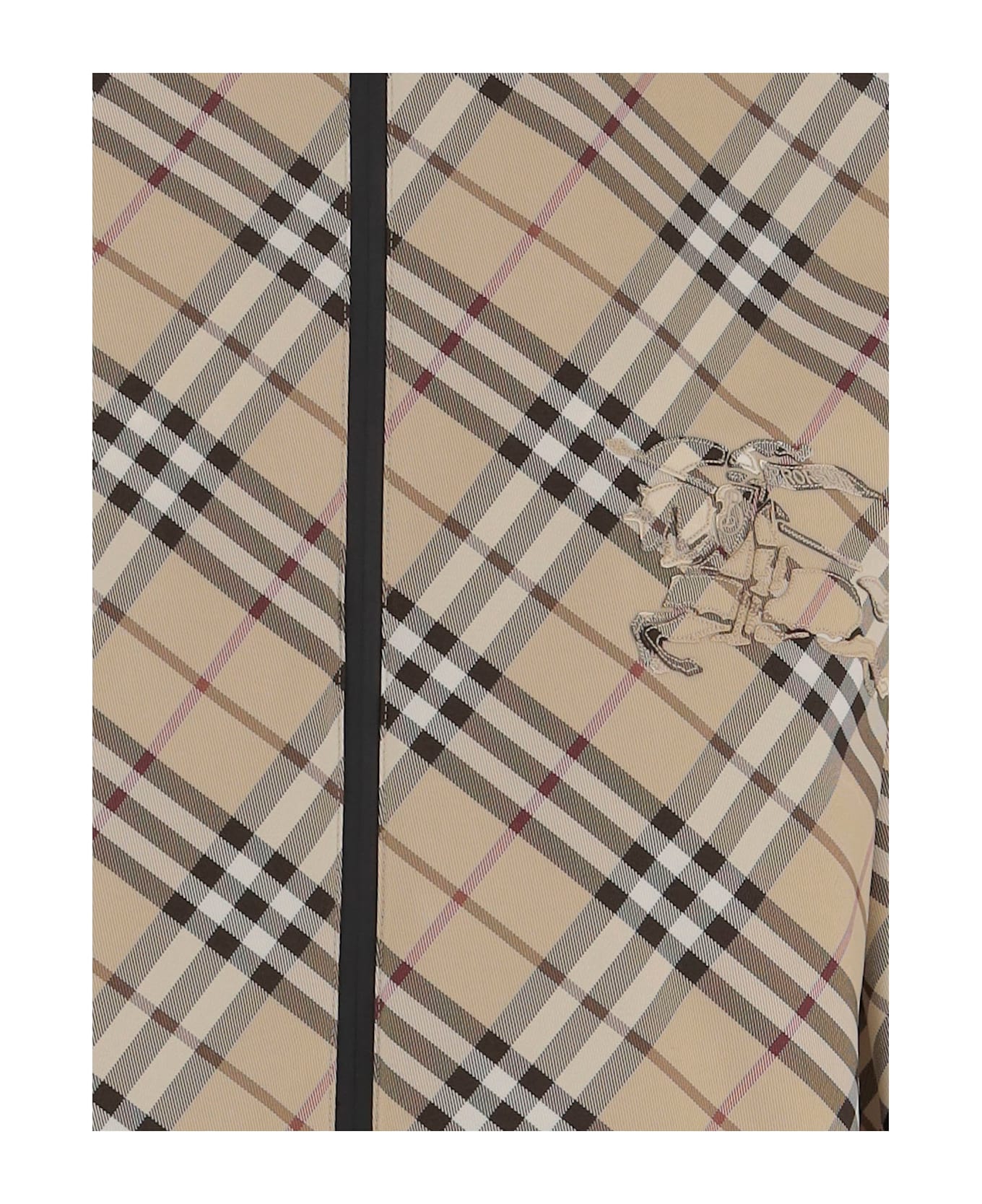 Burberry Check Jacket With Logo - Red
