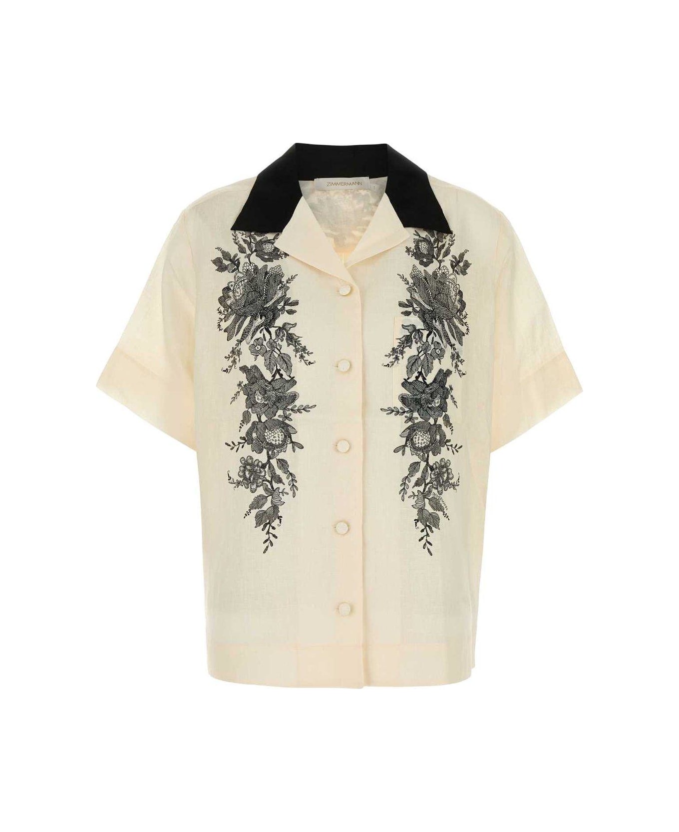 Zimmermann Short Sleeve Shirt - CREAMFLORAL