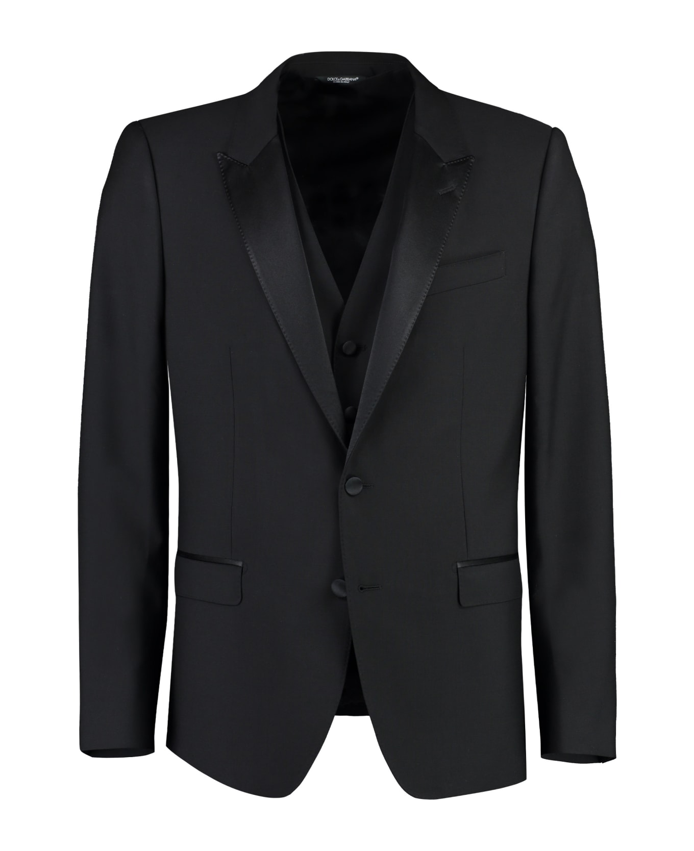 Dolce & Gabbana Three-piece Suit In Wool And Silk - black スーツ