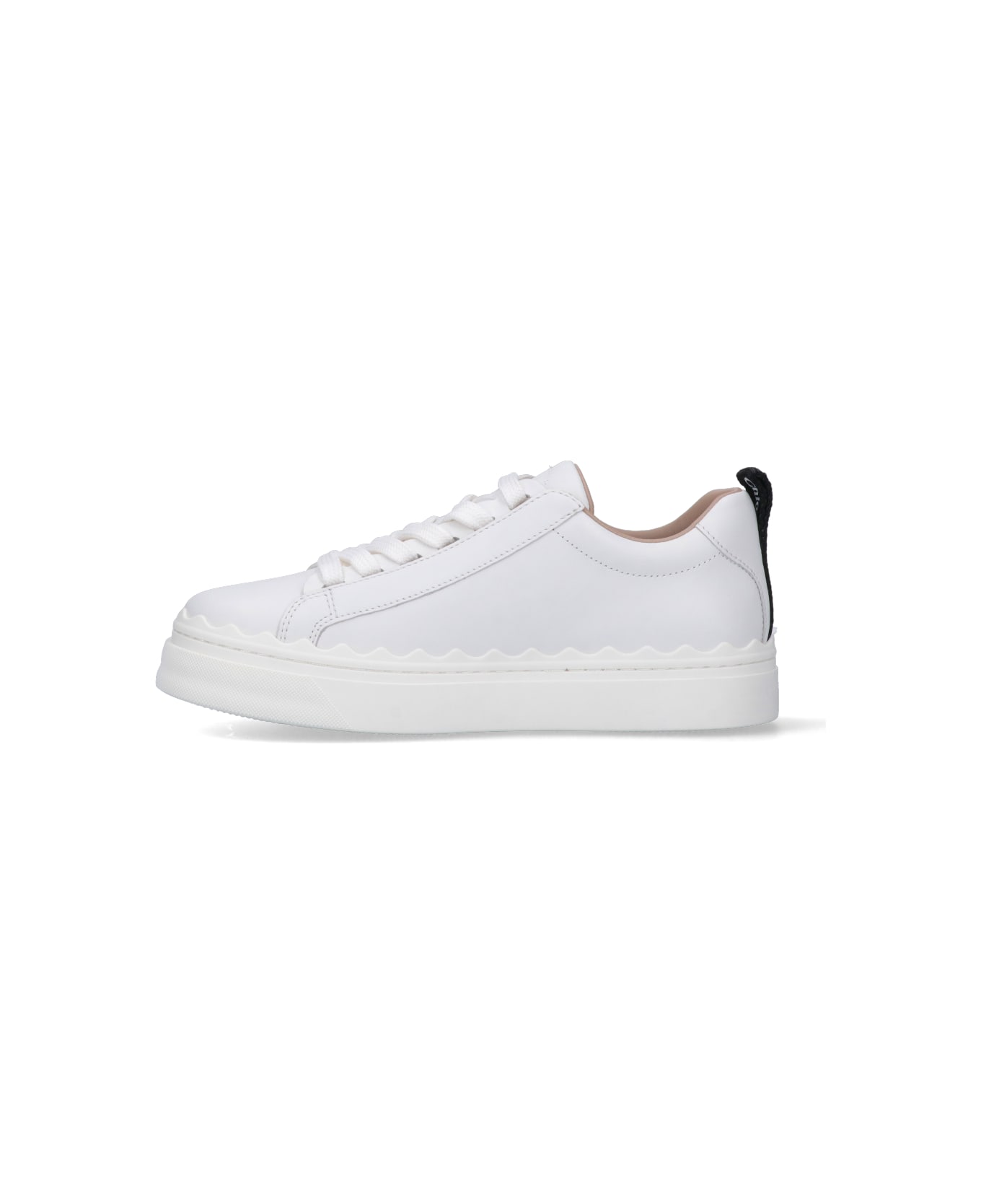 Chloé Lauren Sneakers In White Leather - Bianco スニーカー