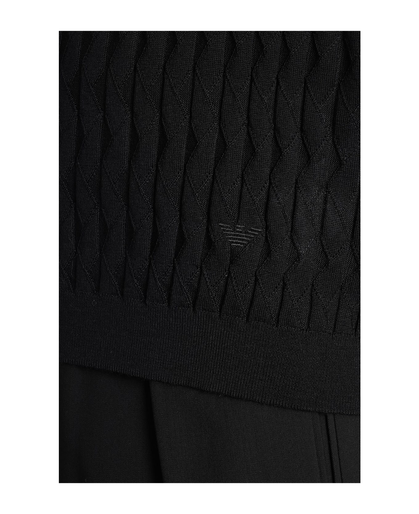 Emporio Armani Polo In Black Acrylic - black